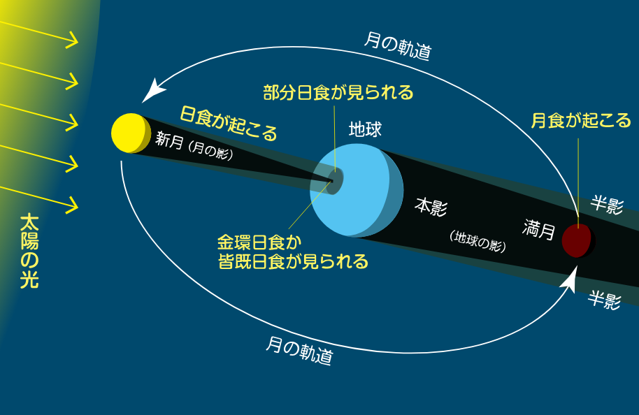 日食と月食? 宇宙で何が起こっているの?